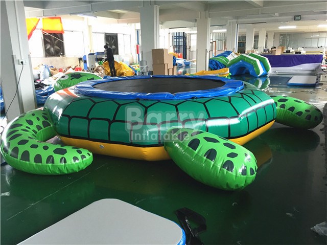 cheap turtle inflatable water trampoline , trampoline in water BY-WT-043